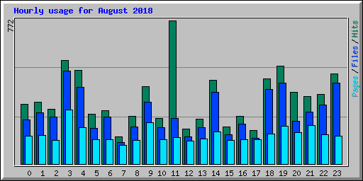 Hourly usage for August 2018