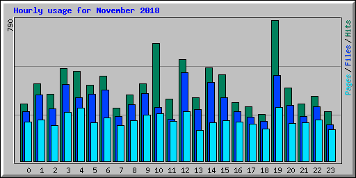 Hourly usage for November 2018