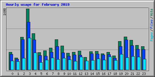 Hourly usage for February 2019