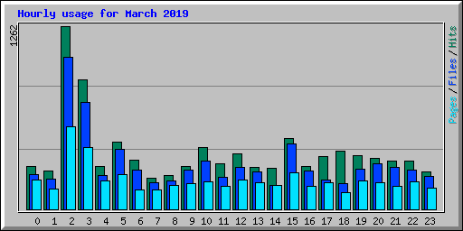 Hourly usage for March 2019