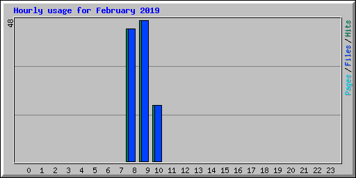 Hourly usage for February 2019